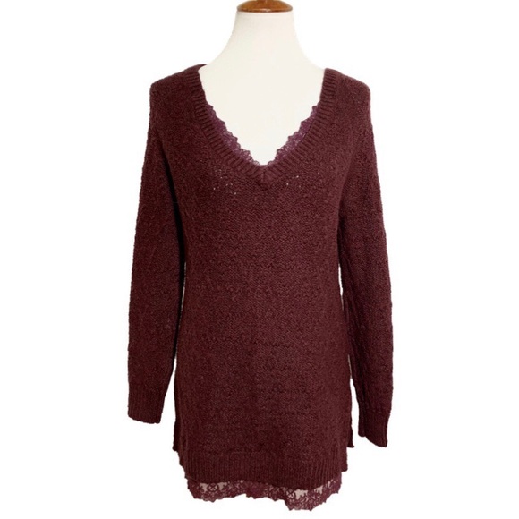 Anthropologie Sweaters - Anthropologie Lace Knit Pullover Tunic Sweater